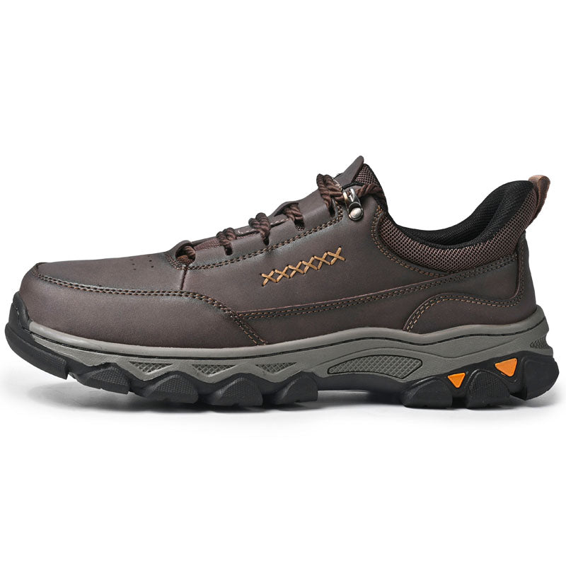 Men's Genuine Leather Casual Boots - Lace-Up, Maximum Support, Wide Toe Box with Arch Support