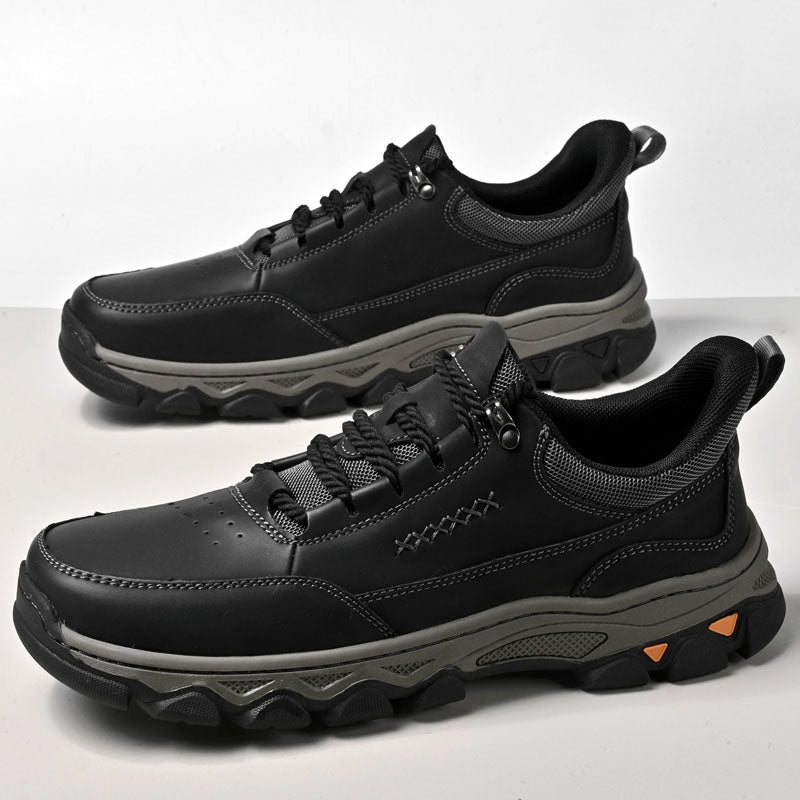 Men's Genuine Leather Casual Boots - Lace-Up, Maximum Support, Wide Toe Box with Arch Support