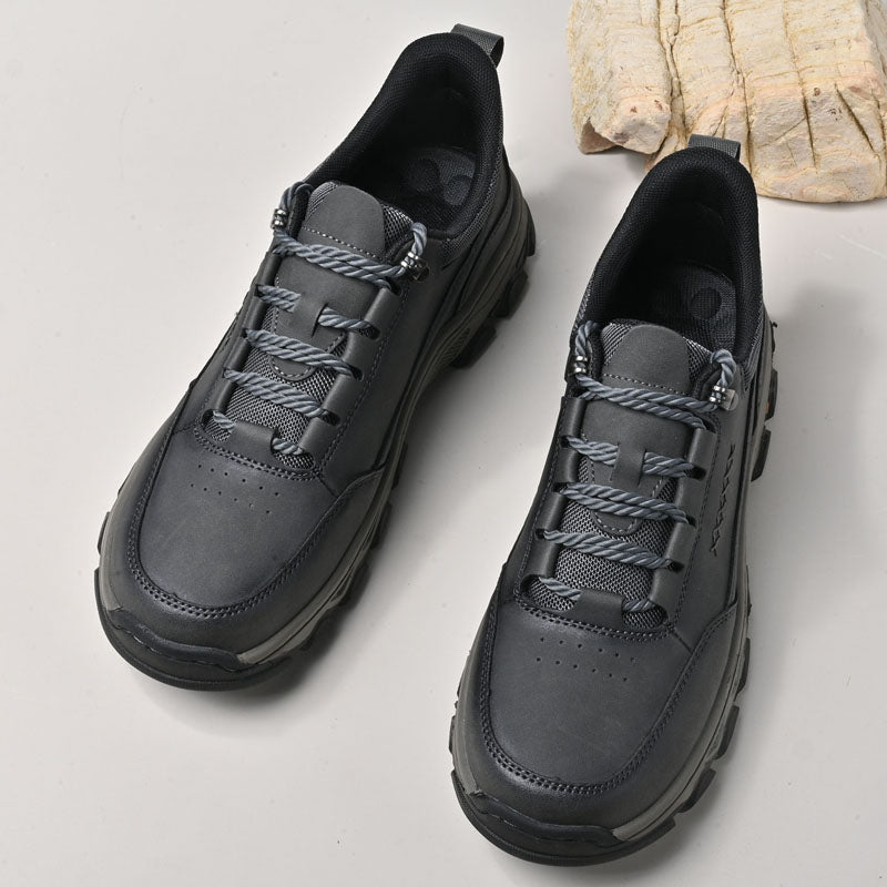 Men's Genuine Leather Casual Boots - Lace-Up, Maximum Support, Wide Toe Box with Arch Support
