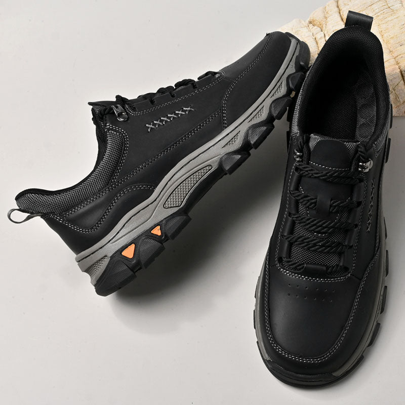 Men's Genuine Leather Casual Boots - Lace-Up, Maximum Support, Wide Toe Box with Arch Support