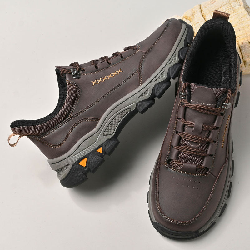 Men's Genuine Leather Casual Boots - Lace-Up, Maximum Support, Wide Toe Box with Arch Support