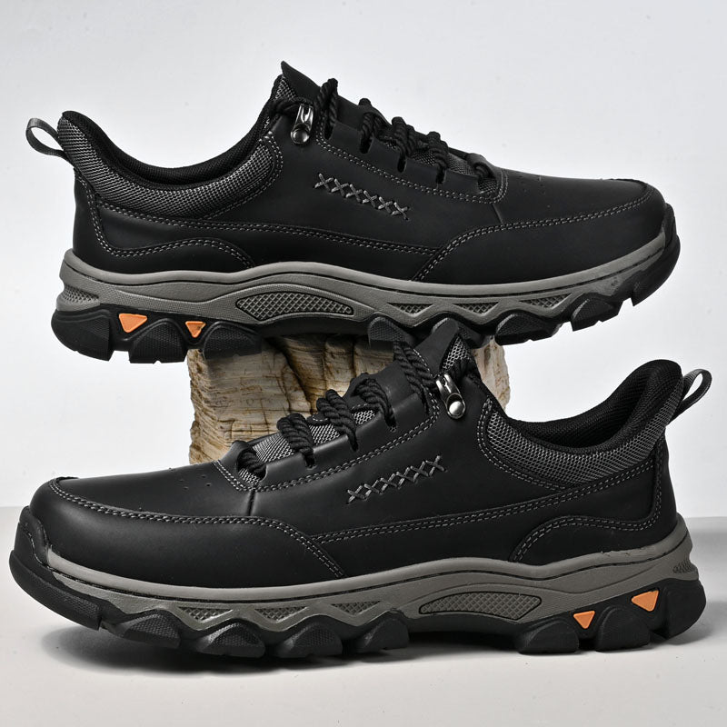 Men's Genuine Leather Casual Boots - Lace-Up, Maximum Support, Wide Toe Box with Arch Support