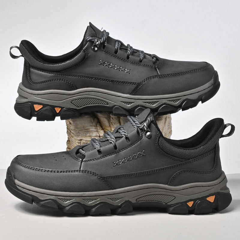 Men's Genuine Leather Casual Boots - Lace-Up, Maximum Support, Wide Toe Box with Arch Support