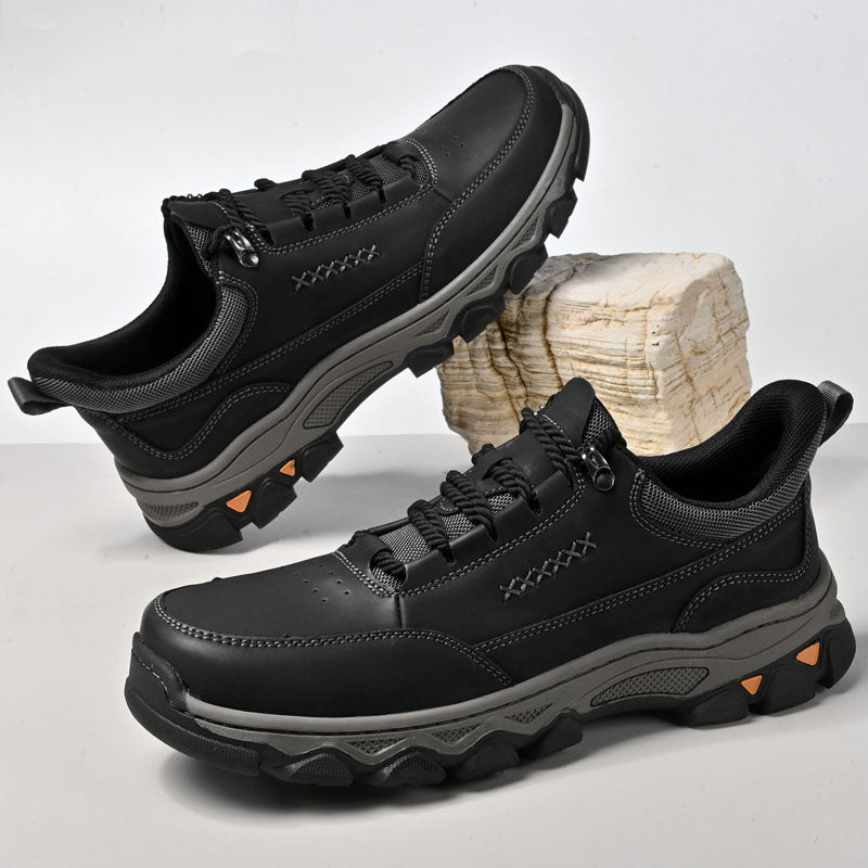 Men's Genuine Leather Casual Boots - Lace-Up, Maximum Support, Wide Toe Box with Arch Support