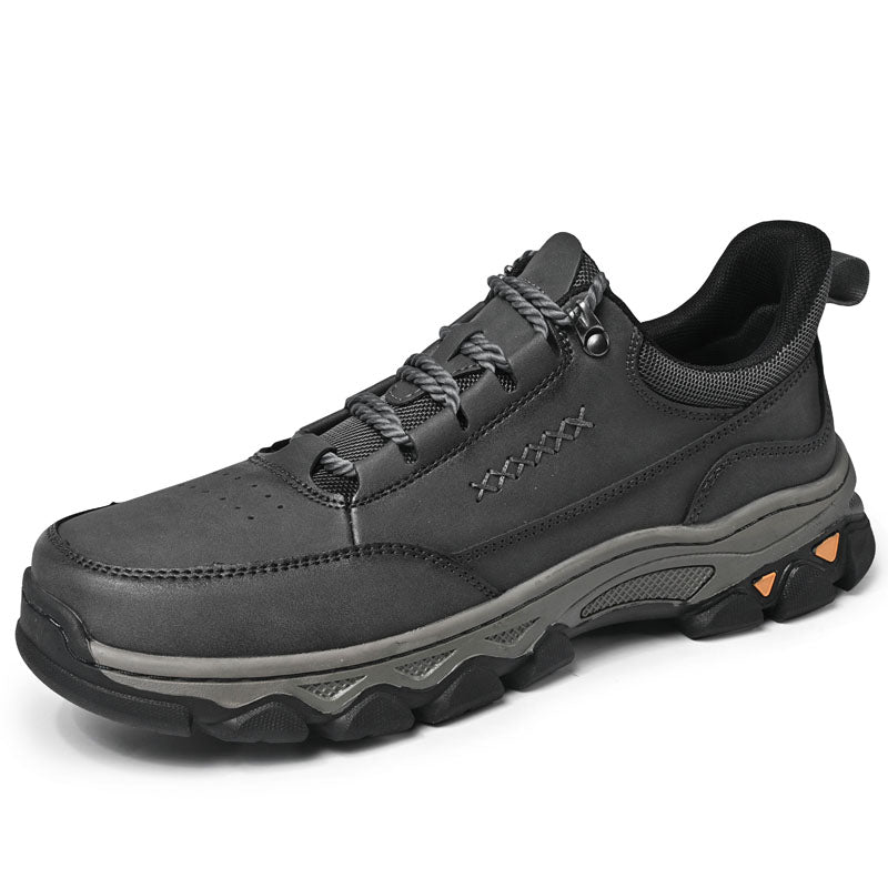 Men's Genuine Leather Casual Boots - Lace-Up, Maximum Support, Wide Toe Box with Arch Support