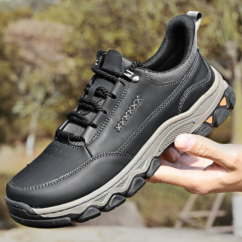 Men's Genuine Leather Casual Boots - Lace-Up, Maximum Support, Wide Toe Box with Arch Support