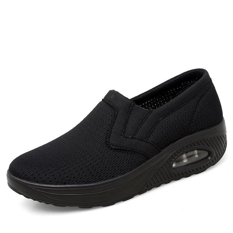 Women's Sporty Platform Fabric Daily Slip-On Walking Sneakers