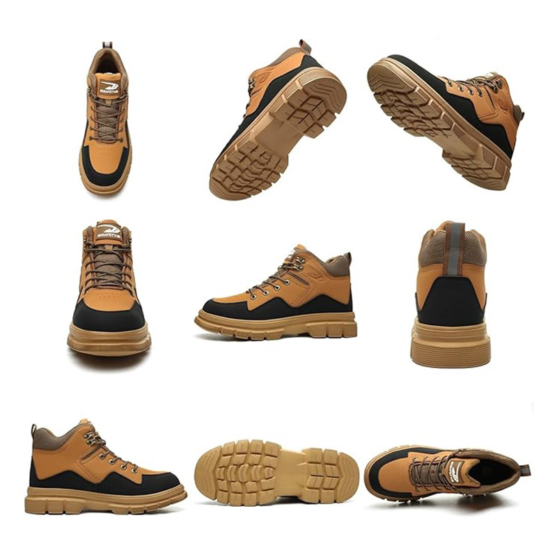 (⏰Limited Time Sale 70% OFF) Men's Steel Toe Work Safety Boots - Waterproof, Slip-resistant, Puncture-resistant, Smash-resistant - Orthopedic, Arch support, Wide toe, Ankle support