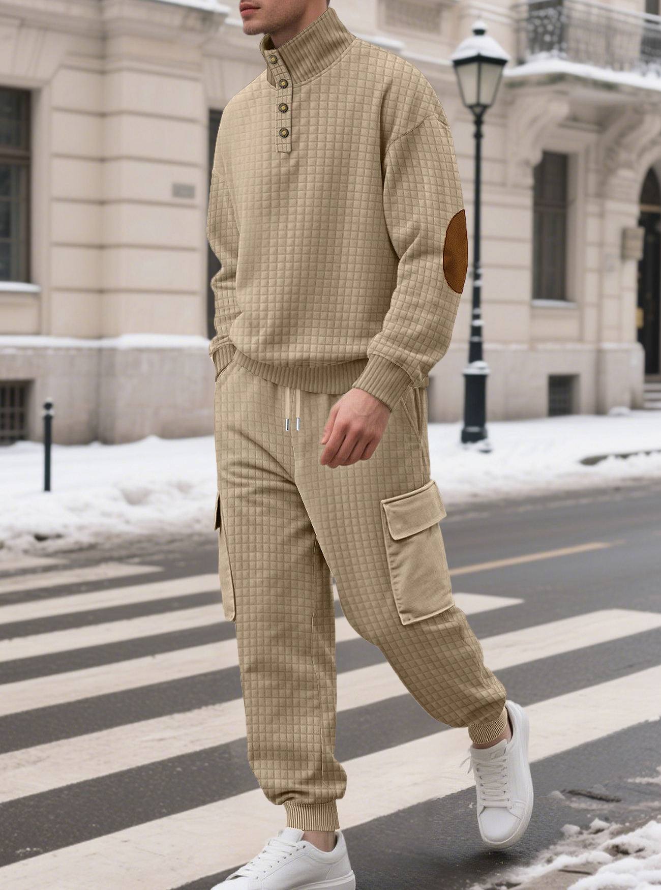 Casual Knitted Small Square Trousers And Sweatshirt Sports Workwear Two-piece Set