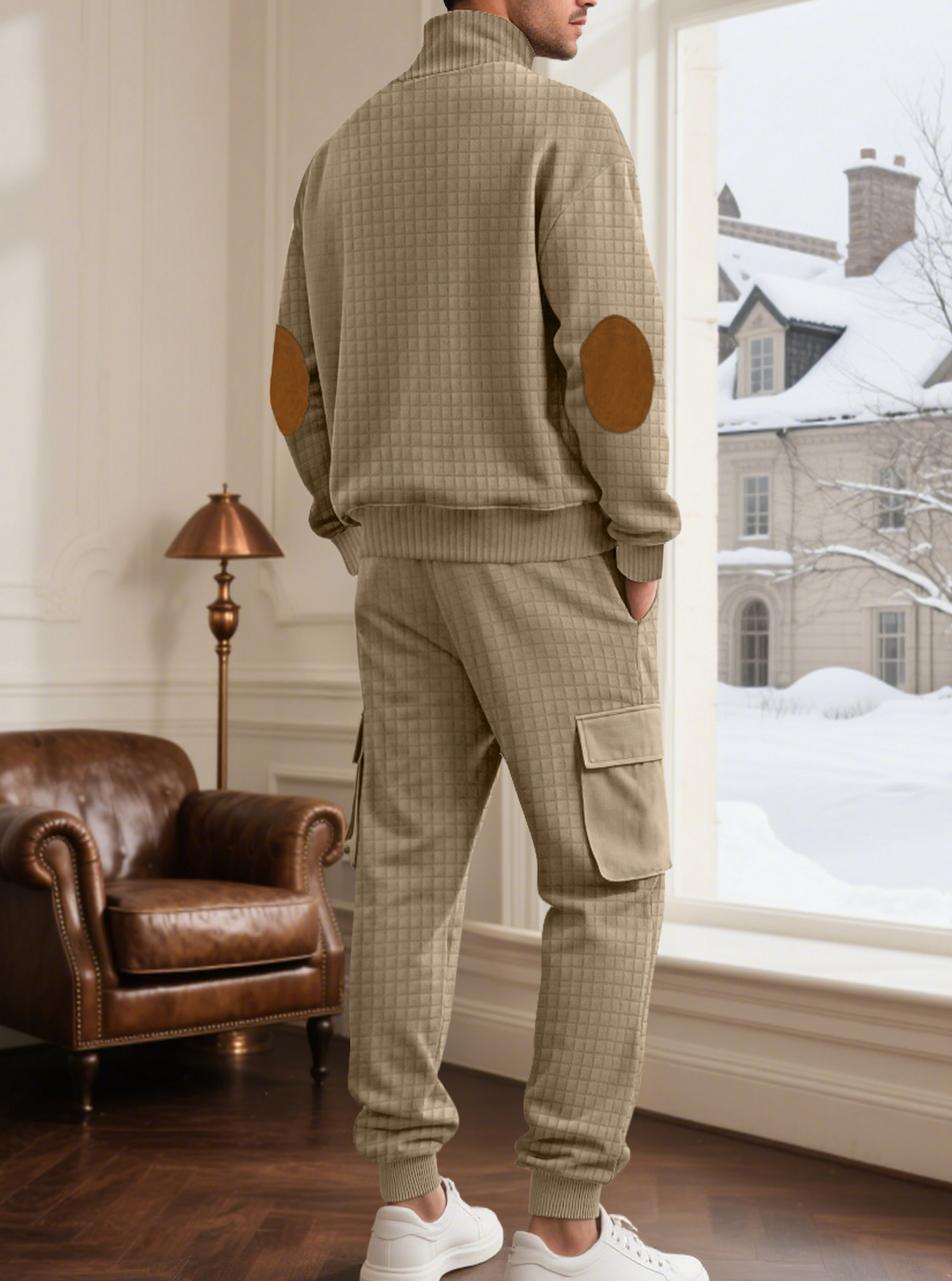 Casual Knitted Small Square Trousers And Sweatshirt Sports Workwear Two-piece Set