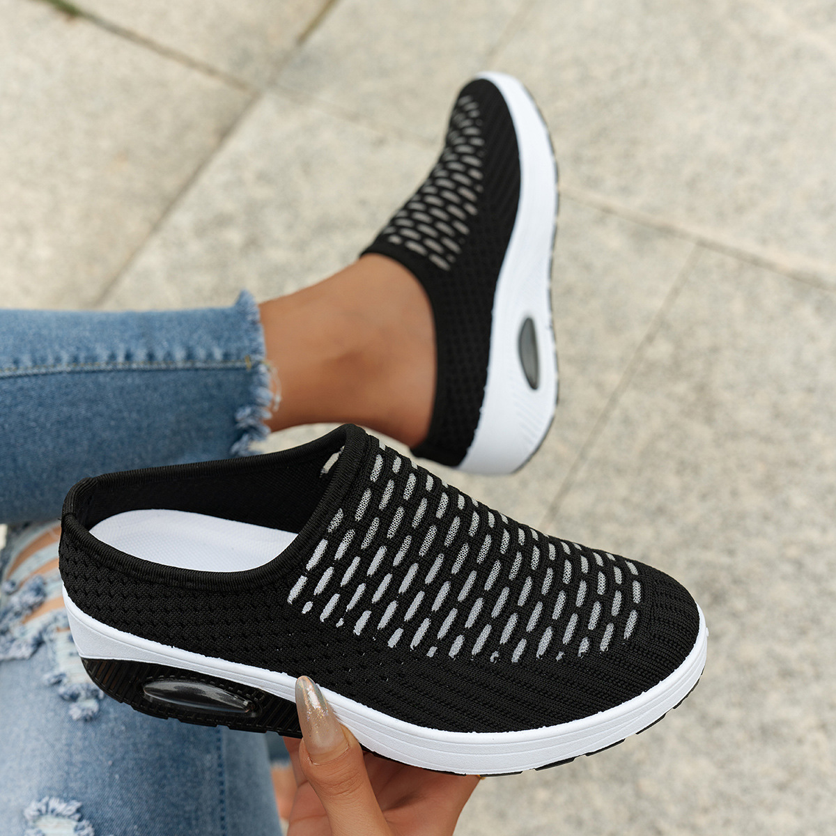 New Arrival✨Women's Air Cushioned Sole Slip-on Orthopedic Mesh Walking Slippers