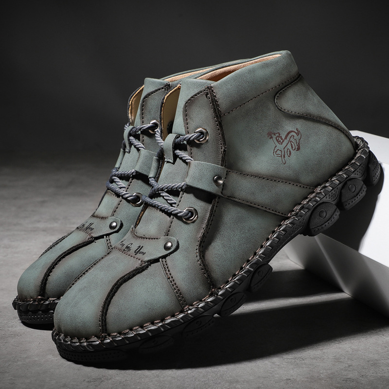 MEN'S COMFORTABLE LEATHER OUTDOOR WORK BOOTS