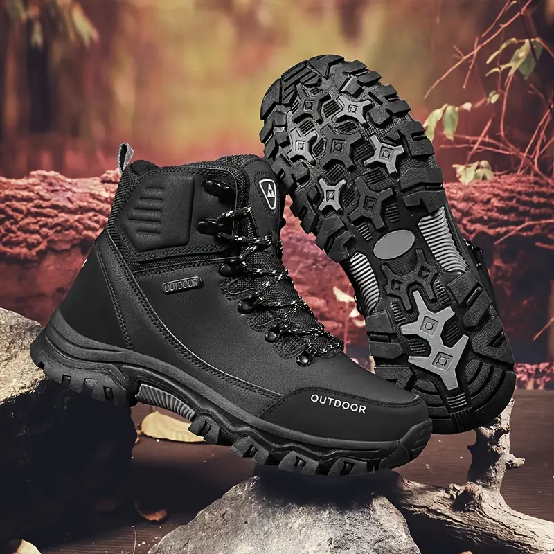 (⏰CLEARANCE SALE 70% OFF) Men's High Top Lace-Up Boots, Outdoor Waterproof Non-Slip Anti-Puncture Orthopedic Comfortable Hiking Mountaineering Walking Boots for Daily Life, Work and Sports