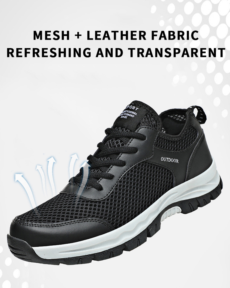 MEN'S OUTDOOR MOUNTAINEERING LEATHER AND MESH NON-SLIP SHOES