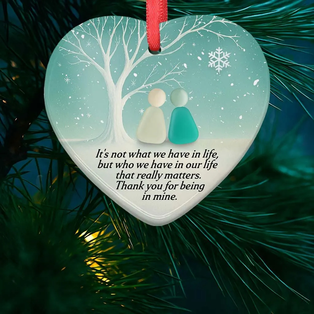 🌊Heart Sea Glass Friendship BFF Ornament