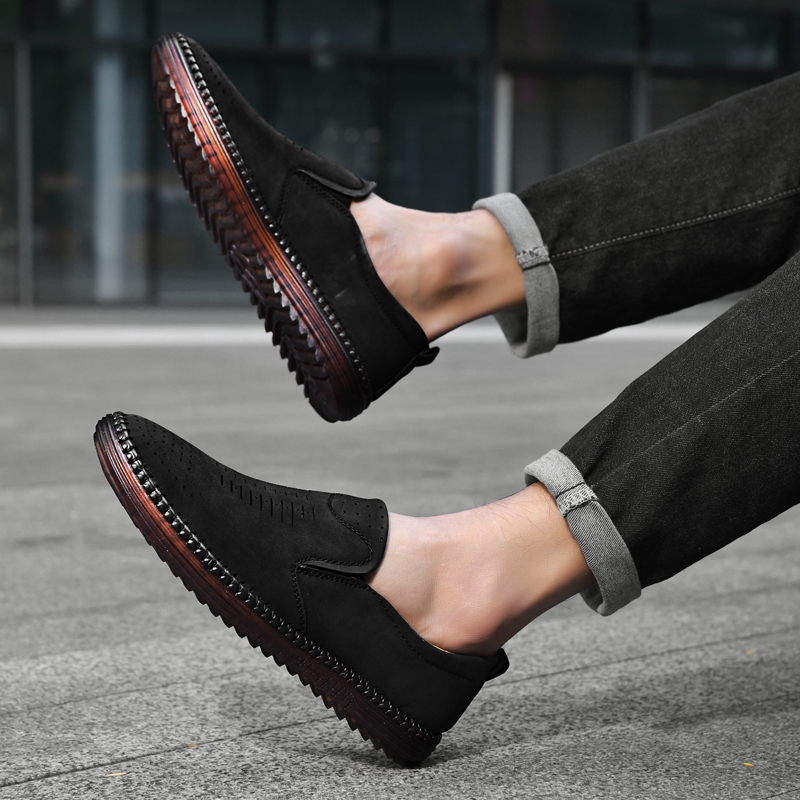 ⏰Limited Time Sale 70% OFF-Men's Slip-On Orthopedic Leather Dress Loafers – Anti-Slip, Breathable & Comfortable with Arch Support for All-Day Wear