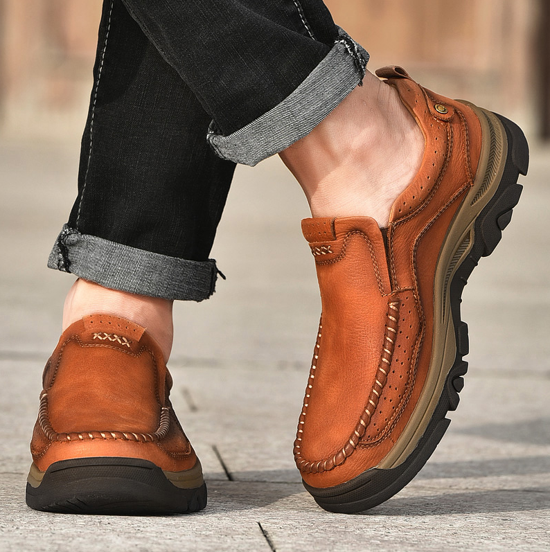 Men's Moccasin Comfort Sandproof, Wear-resistant Highly Elastic Walking Trainers