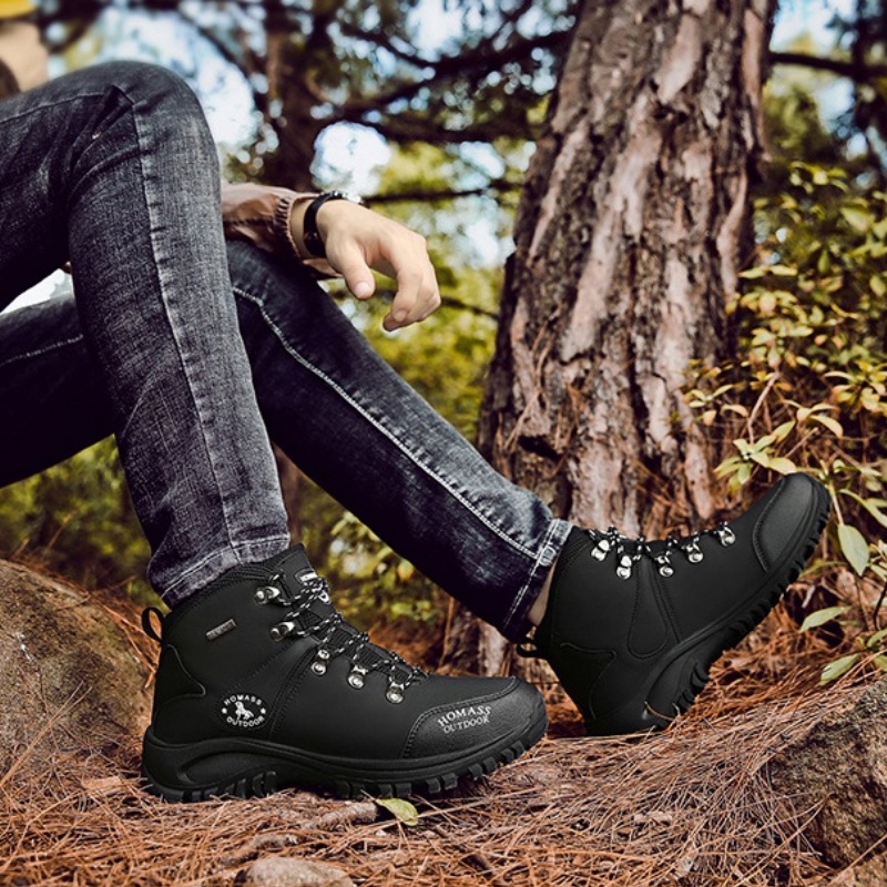 Men’s Trekking Waterproof Slip-on Boots Breathable Outdoor Non-Slip Ankle Boots