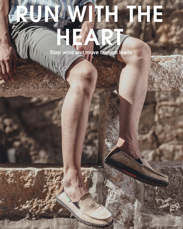 MEN'S COMFORTABLE SLIP-ON CASUAL SHOES WITH TIRE SOLES