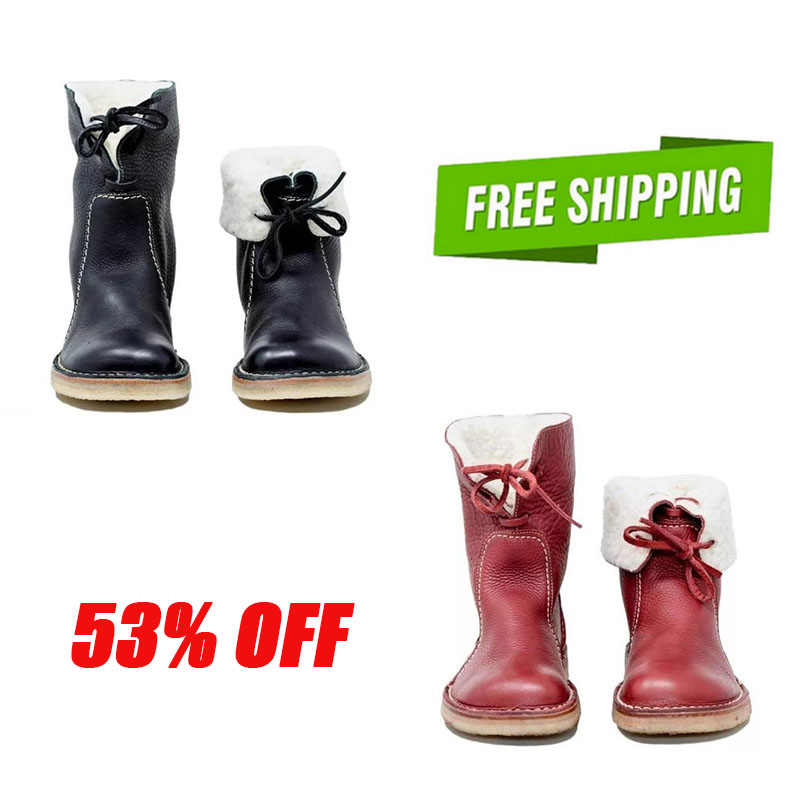 Vintage Buttery-Soft Waterproof Wool Lining Boots(buy 2 free shipping)