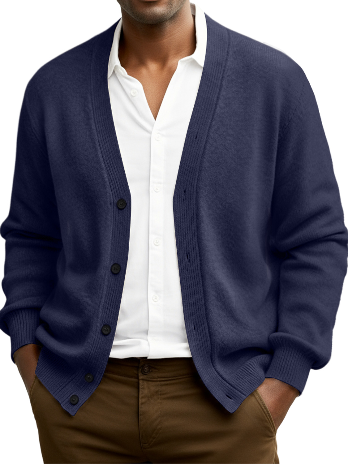 Men's Simple Casual Loose Single-breasted Sweater Cardigan