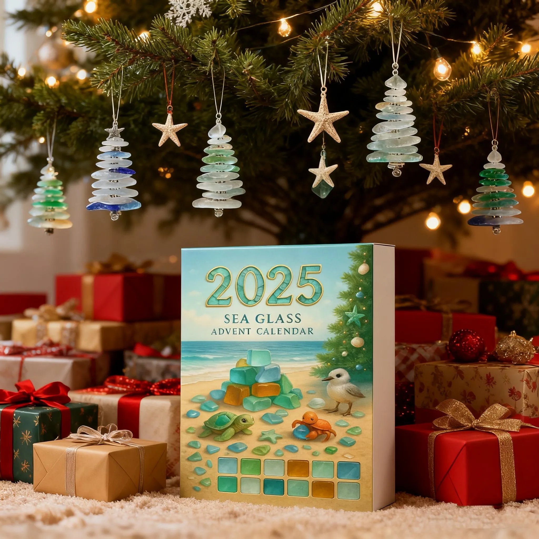 🌊Sea Glass Christmas Tree Advent Calendar | A surprise behind each door😲🎁