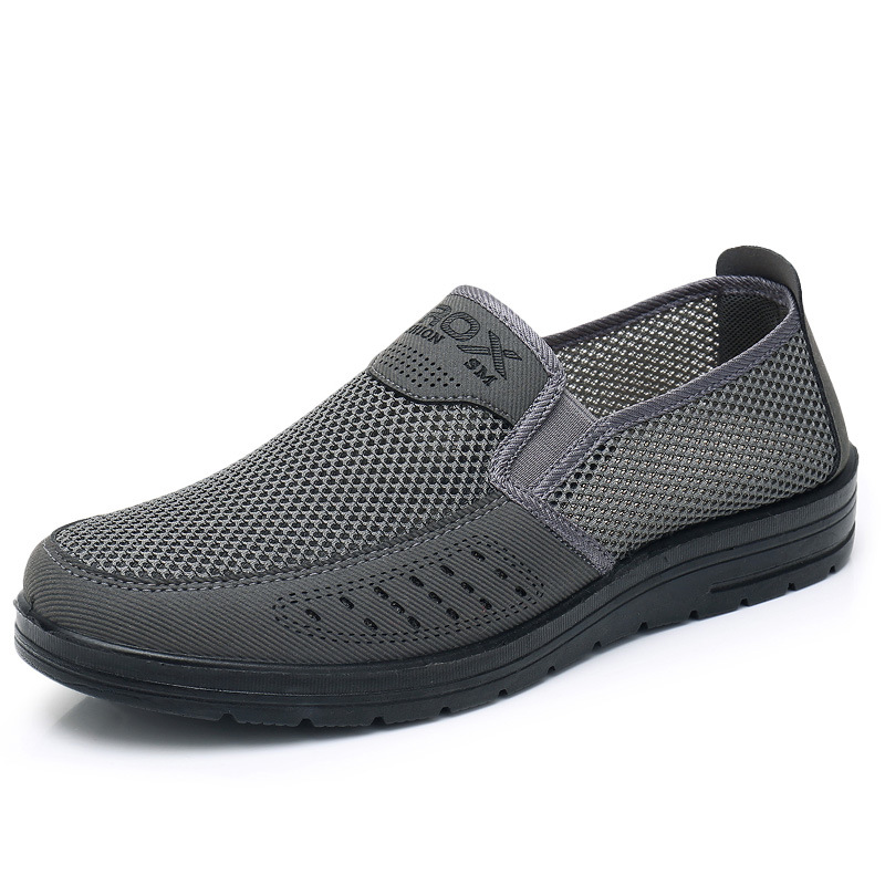 MEN'S EXTENDED WIDTH FOOT AND HEEL COMFORTABLE BREATHABLE MESH SHOES