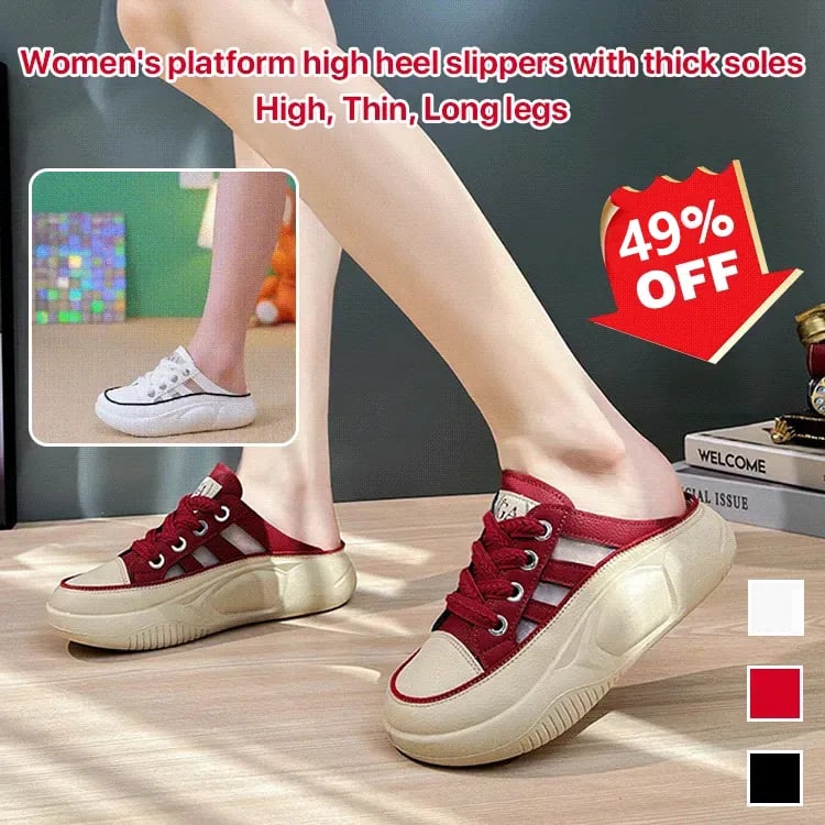 🔥Summer Hot Sale🔥 Women's closed toe half slippers(Increase the height by 4cm)