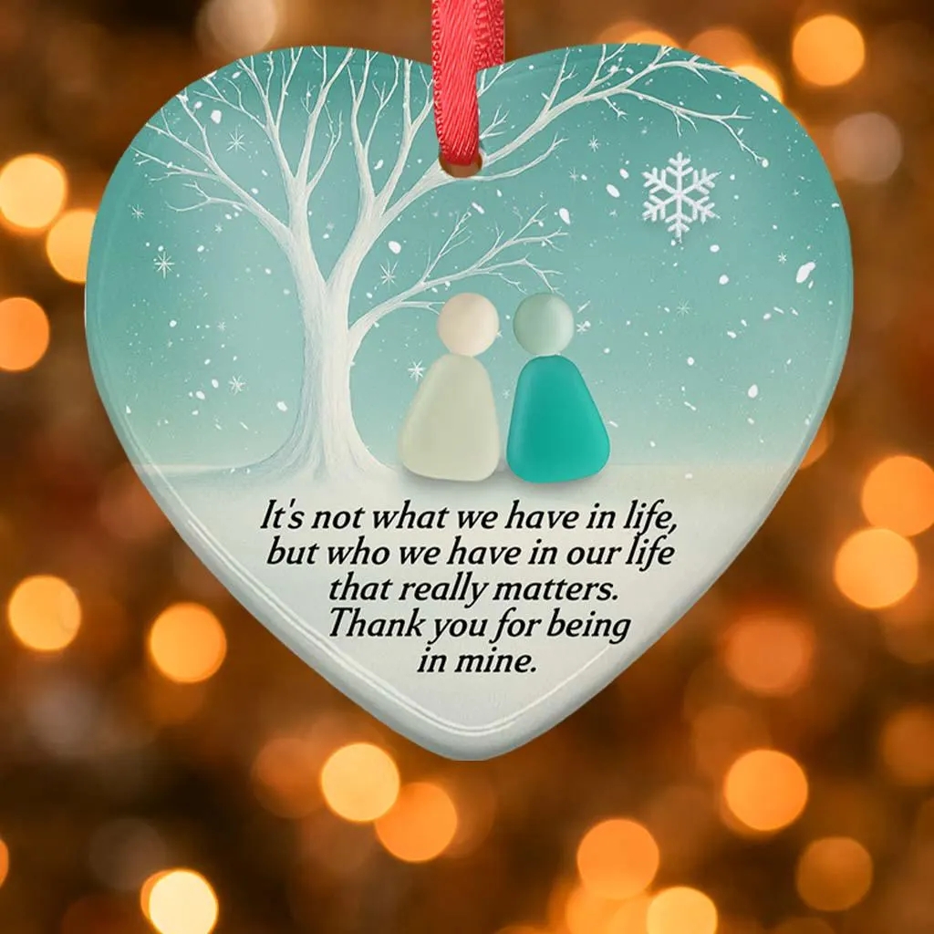 🌊Heart Sea Glass Friendship BFF Ornament