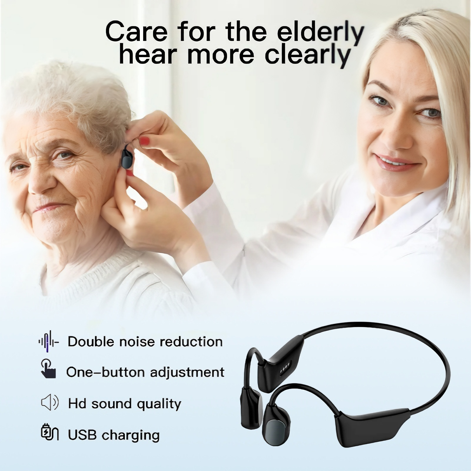 👂Revitalize your ears again 🎄 Christmas Special Offer !🔥Bone Conduction Smart Hearing Aid Bluetooth Earphones