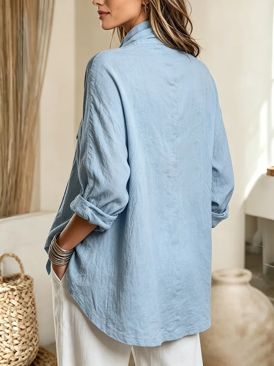 Chic Casual Asymmetric Button-front Top