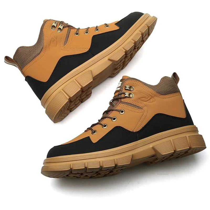 (⏰Limited Time Sale 70% OFF) Men's Steel Toe Work Safety Boots - Waterproof, Slip-resistant, Puncture-resistant, Smash-resistant - Orthopedic, Arch support, Wide toe, Ankle support