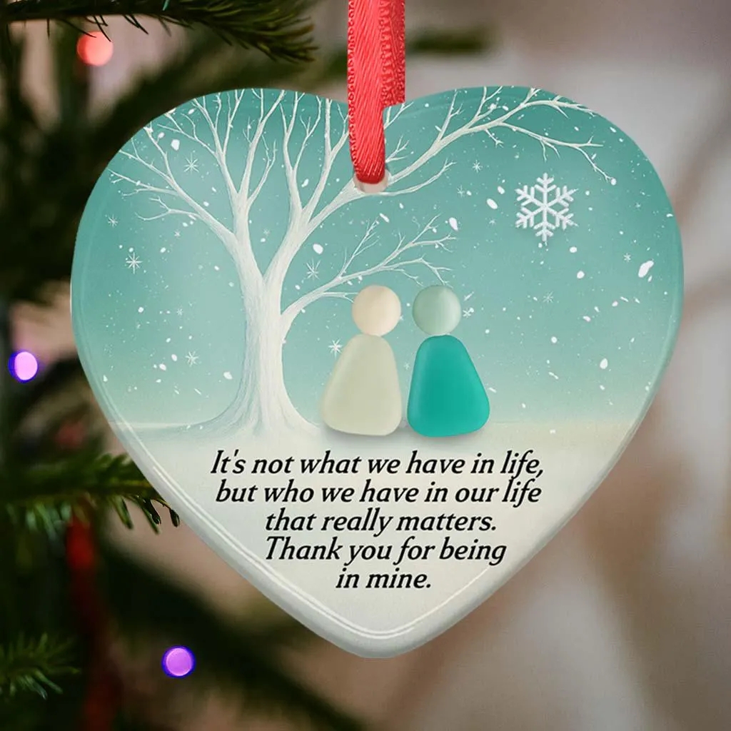 🌊Heart Sea Glass Friendship BFF Ornament