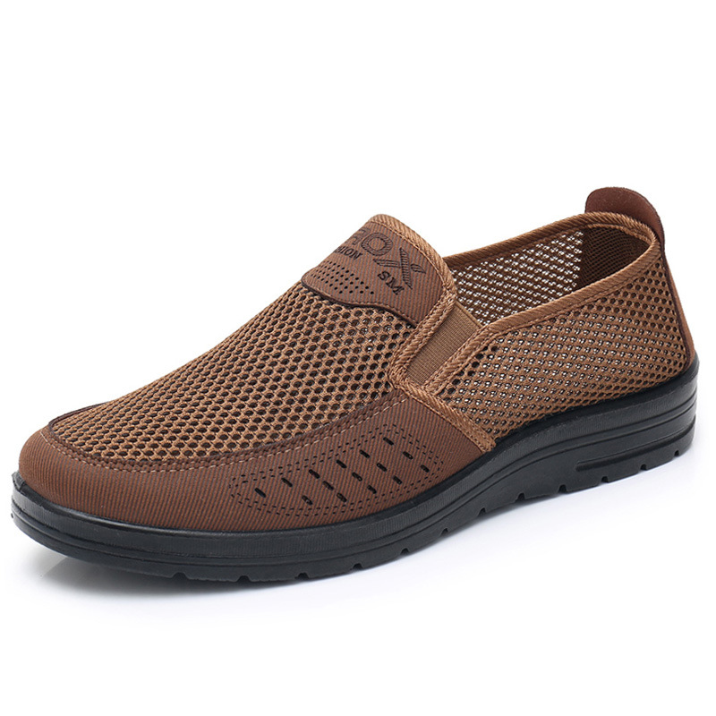 MEN'S EXTENDED WIDTH FOOT AND HEEL COMFORTABLE BREATHABLE MESH SHOES