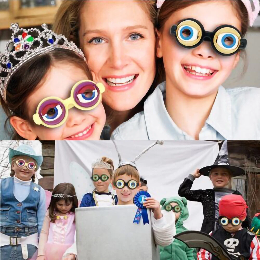 Funny Pranks Crazy Eyes Glasses for Unixex Adult Kids Party Halloween Costume