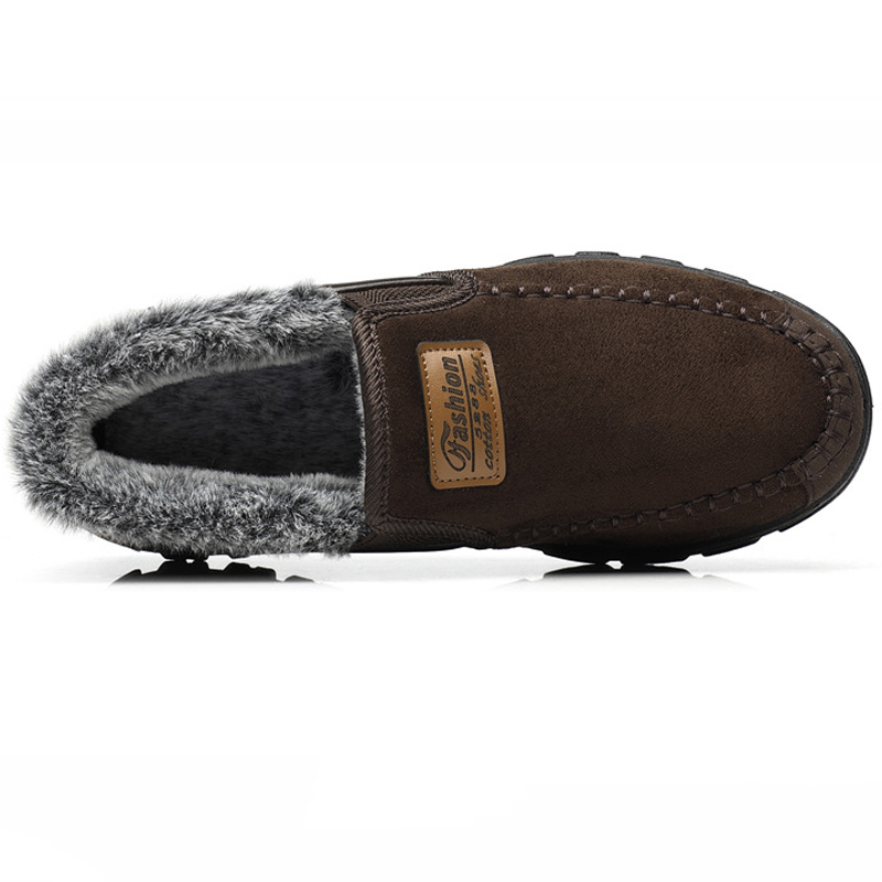 🎉Men's Warm Comfortable Arch Support Waterproof Fleece Cow Leather Snow Boots