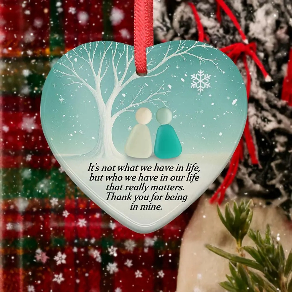 🌊Heart Sea Glass Friendship BFF Ornament