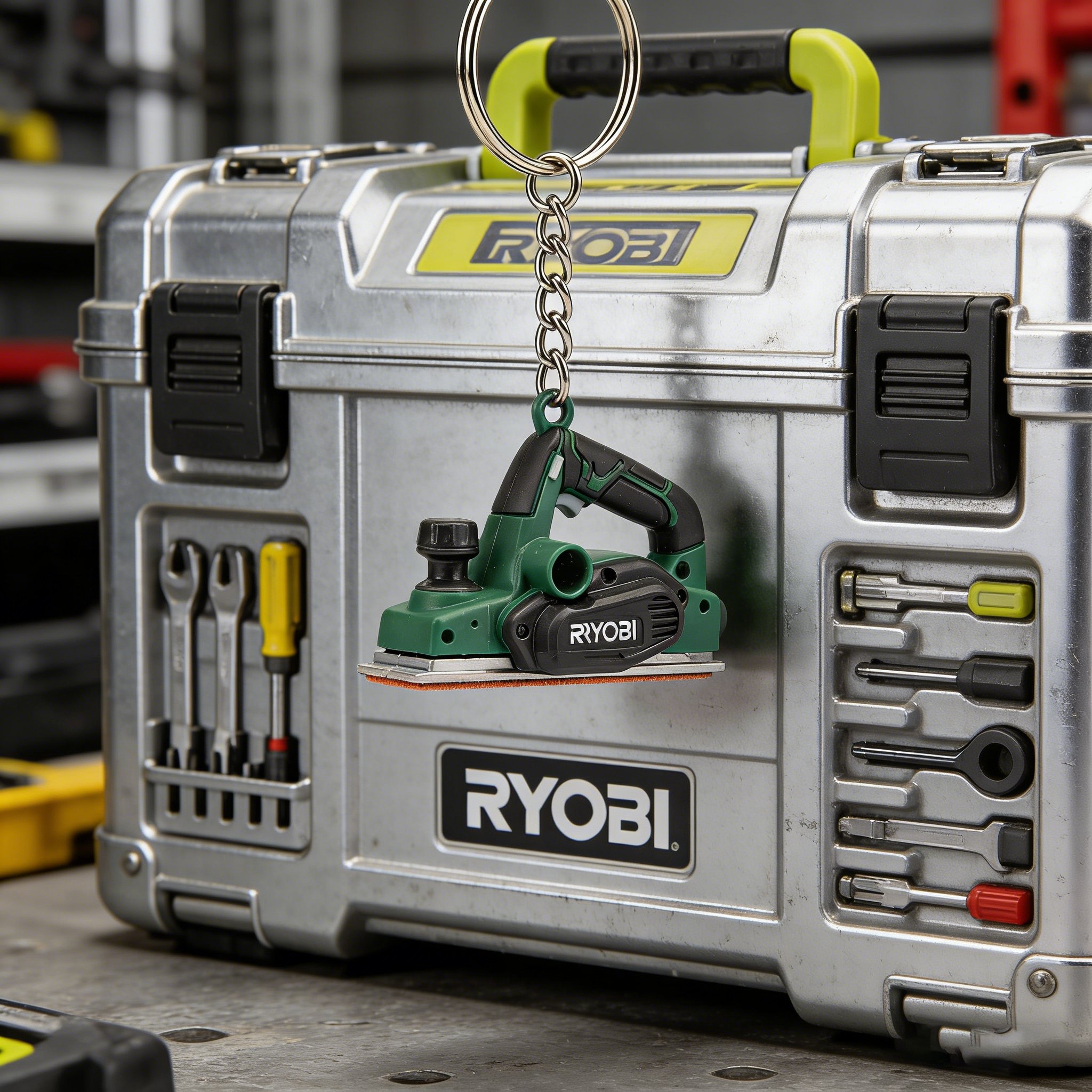 🔑 RYOBI Mini Sander Keychain – Detail Craftsmanship in Your Pocket