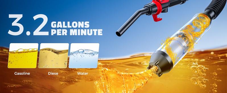 Cordless Fuel Transfer Pump Compatible with DeWalt 20V & Milwaukee 18V Batteries, Battery NOT Included, 3.2 GPM Portable Electric Gas Can Pump with 51'' Hose & 3 Adapters for Diesel Gasoline Oil Water Cordless Fuel Transfer Pump Compatible with DeWalt 20V & Milwaukee 18V Batteries, Battery NOT Included, 3.2 GPM Portable Electric Gas Can Pump with 51'' Hose & 3 Adapters for Diesel Gasoline Oil Water