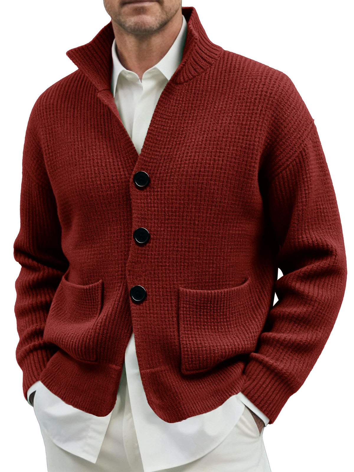 Men's Fashionable Lapel All-match Pocket Suit Sweater Coat