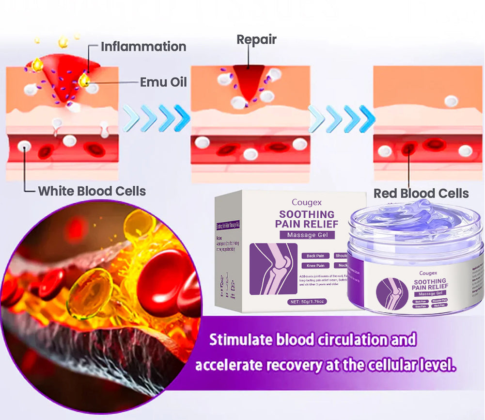✅[Official Store] Cougex™ Turmeric & Emu Oil Arthritis Soothing Pain Relief Massage Gel - American Orthopaedics (AAOS) Approved