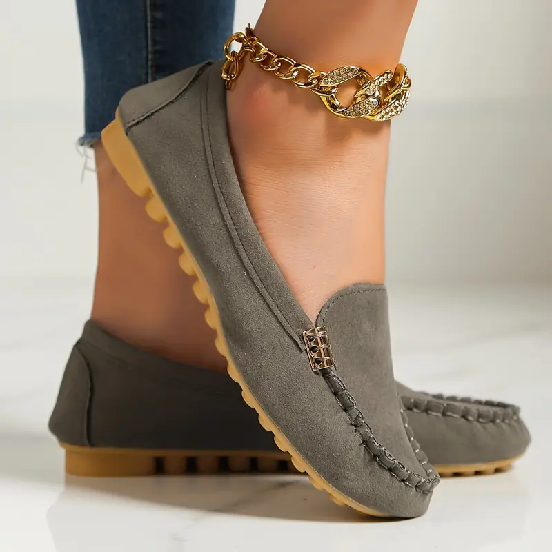 imaurrks's Round-Toe Flats Breathable Orthopedic Slip On Walking Shoes