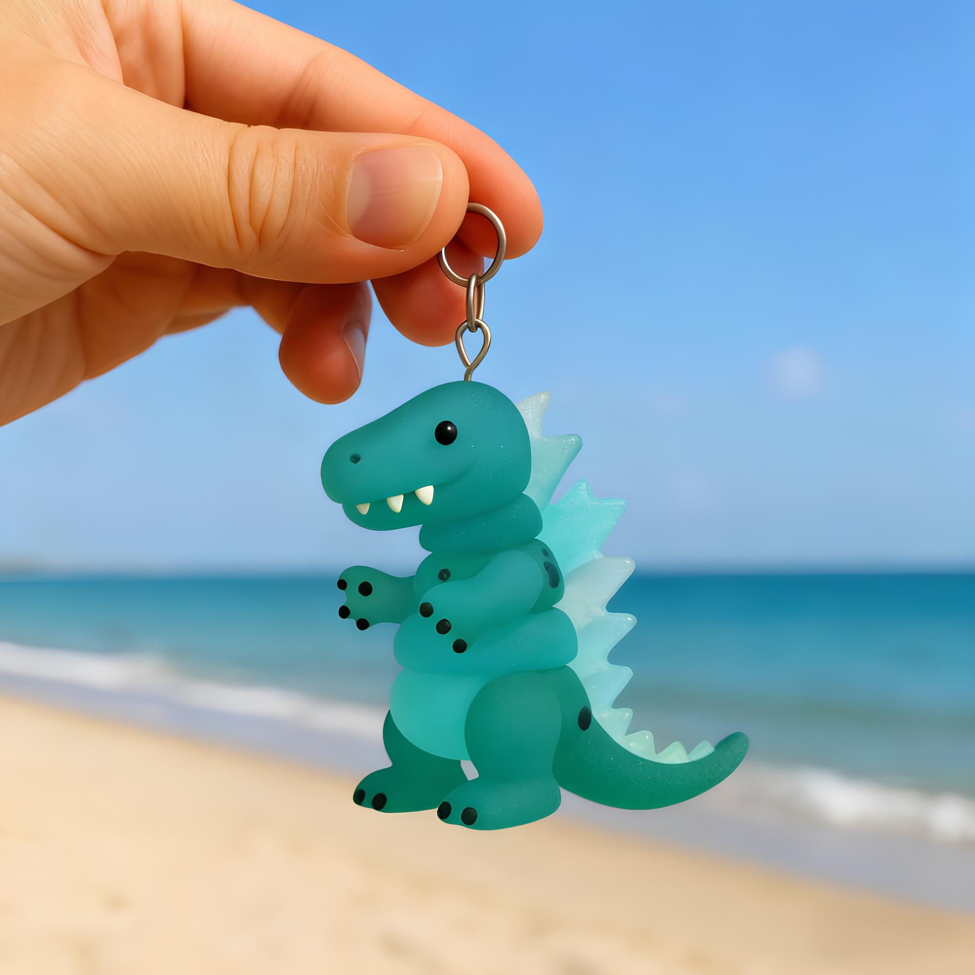 Sea Glass Dinosaur Christmas Ornament