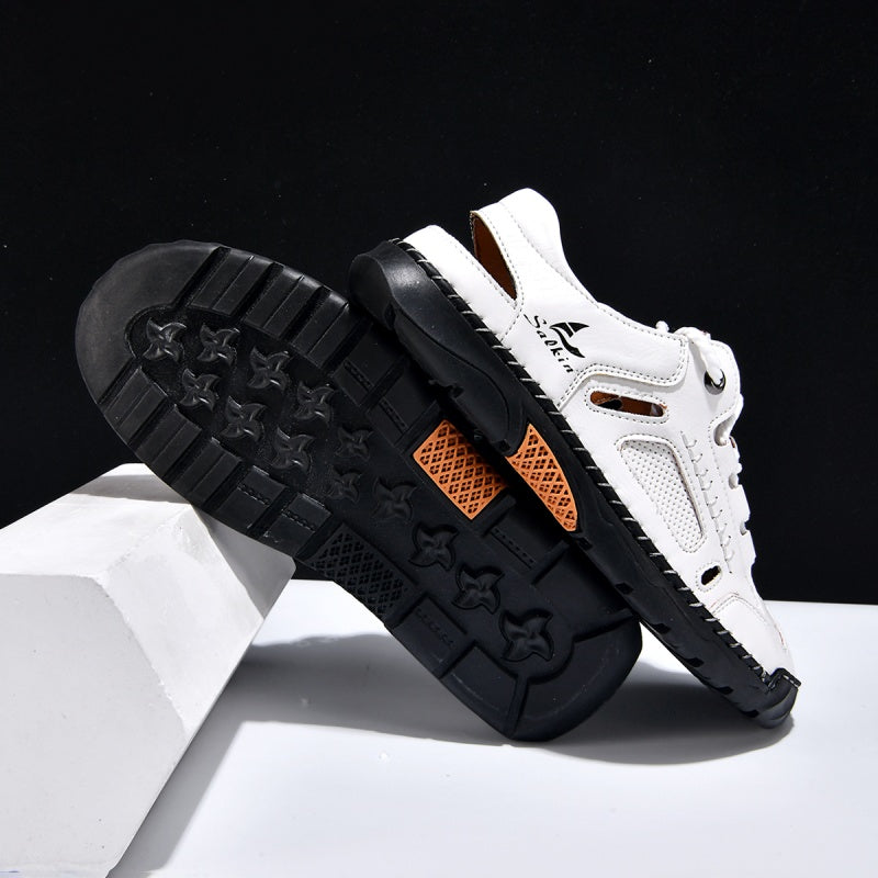 🥇#1 Best-Selling Men's Breathable Leather Sandals – Arch Support, Slip-Resistant, All-Day Comfort, Outdoor Casual Shoes