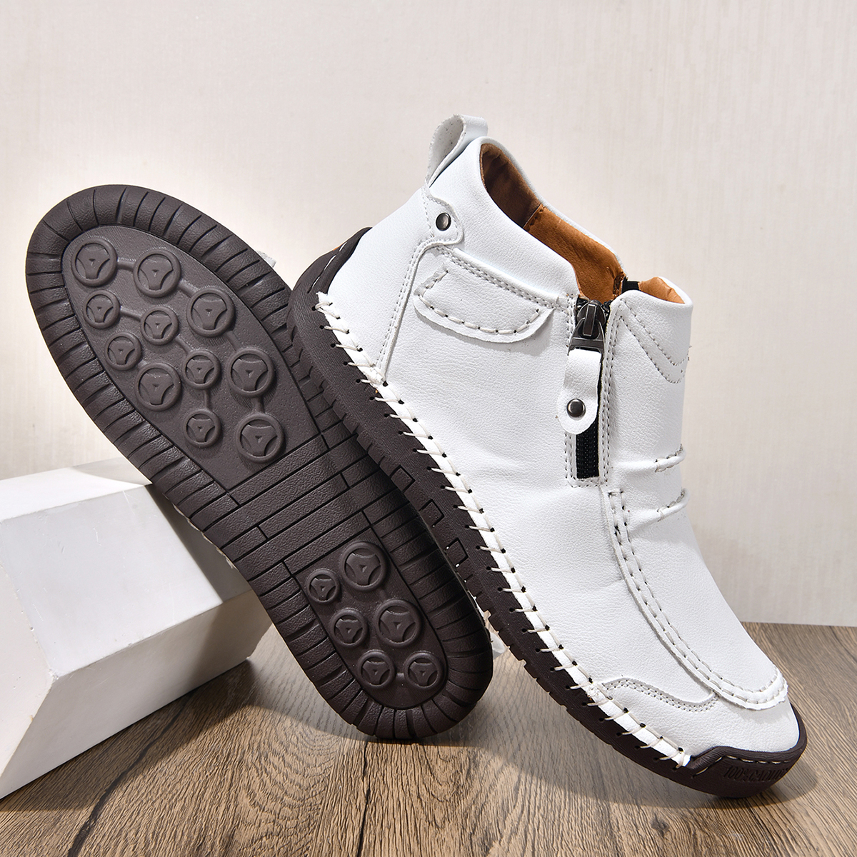 🔥Last Day Deals🔥Italian Handmade Suede High Boots for Men Waterproof Leather Sneakers