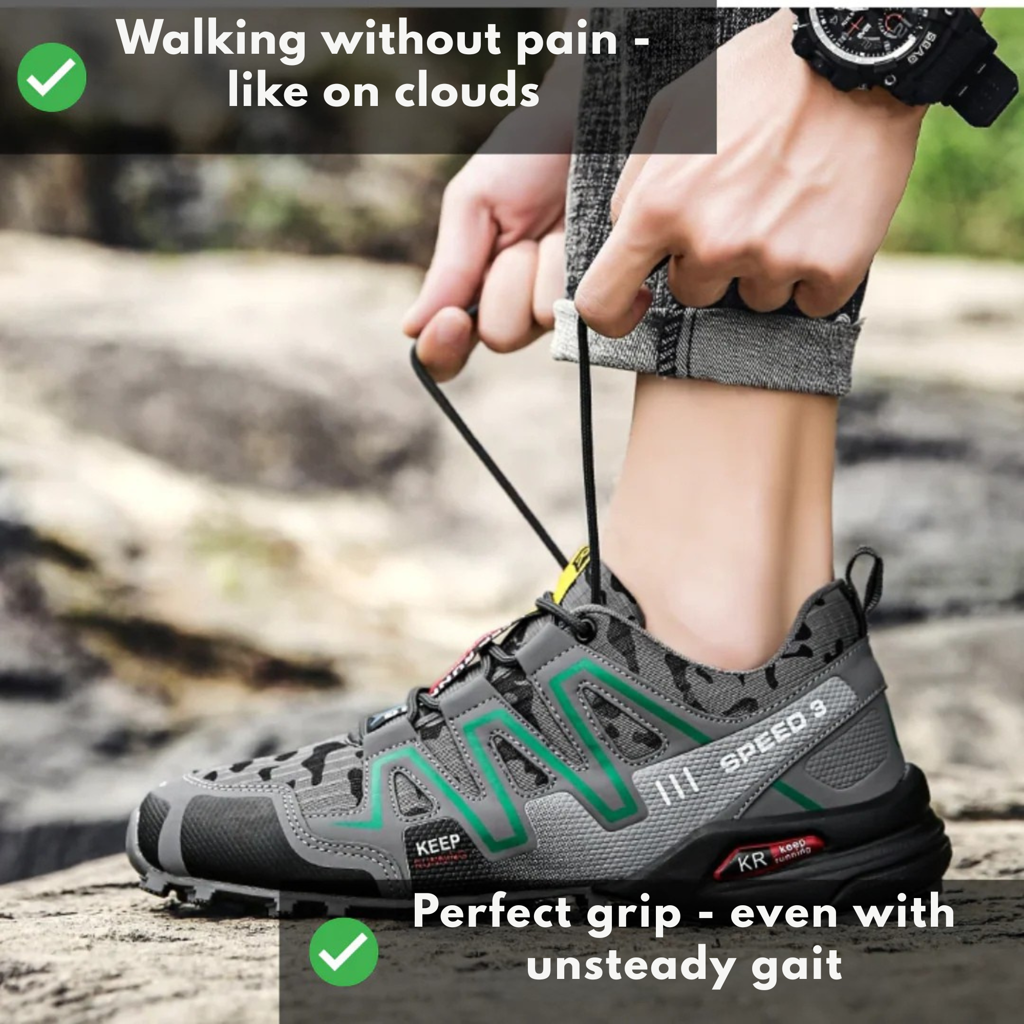 Men's Orthopaedic Running & Hiking Shoes Work Safety Toe Tactical Non-Slip Durable Trekking Sneakers Men Footwear