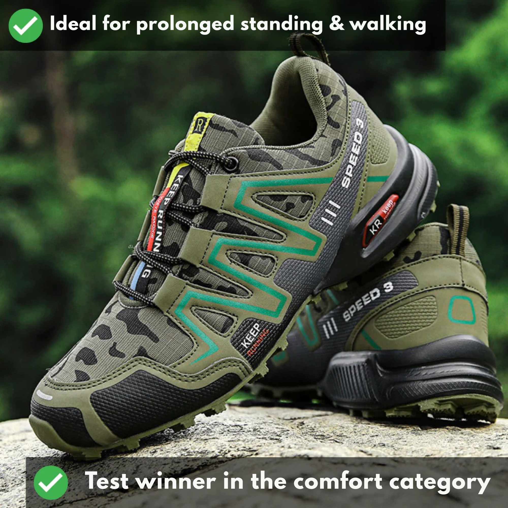 Men's Orthopaedic Running & Hiking Shoes Work Safety Toe Tactical Non-Slip Durable Trekking Sneakers Men Footwear