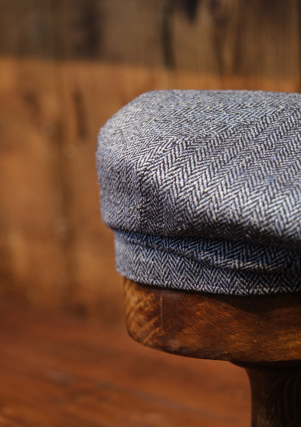 Fulton Baker Boy - (Mid-Width) Light Blue Herringbone Pure Silk