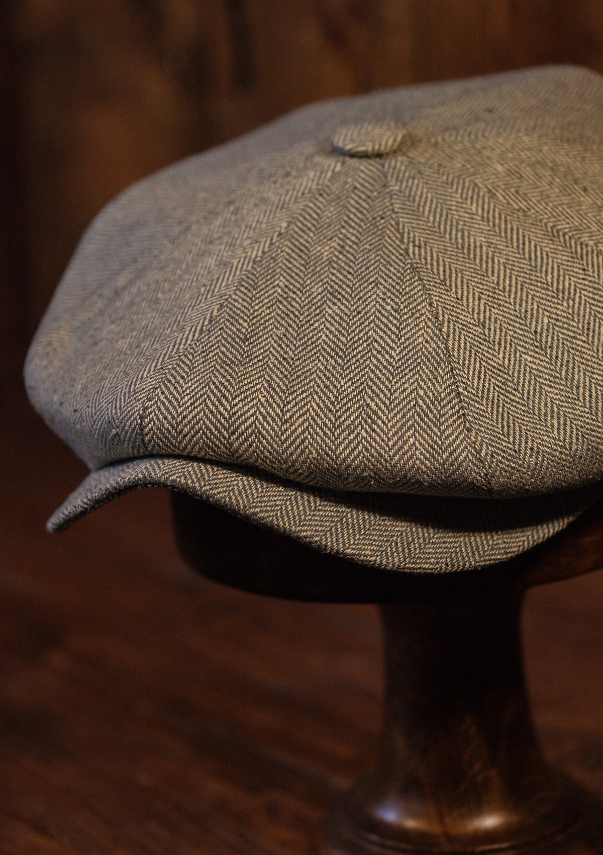 Fulton Baker Boy - (Mid-Width) Moss Herringbone Pure Silk