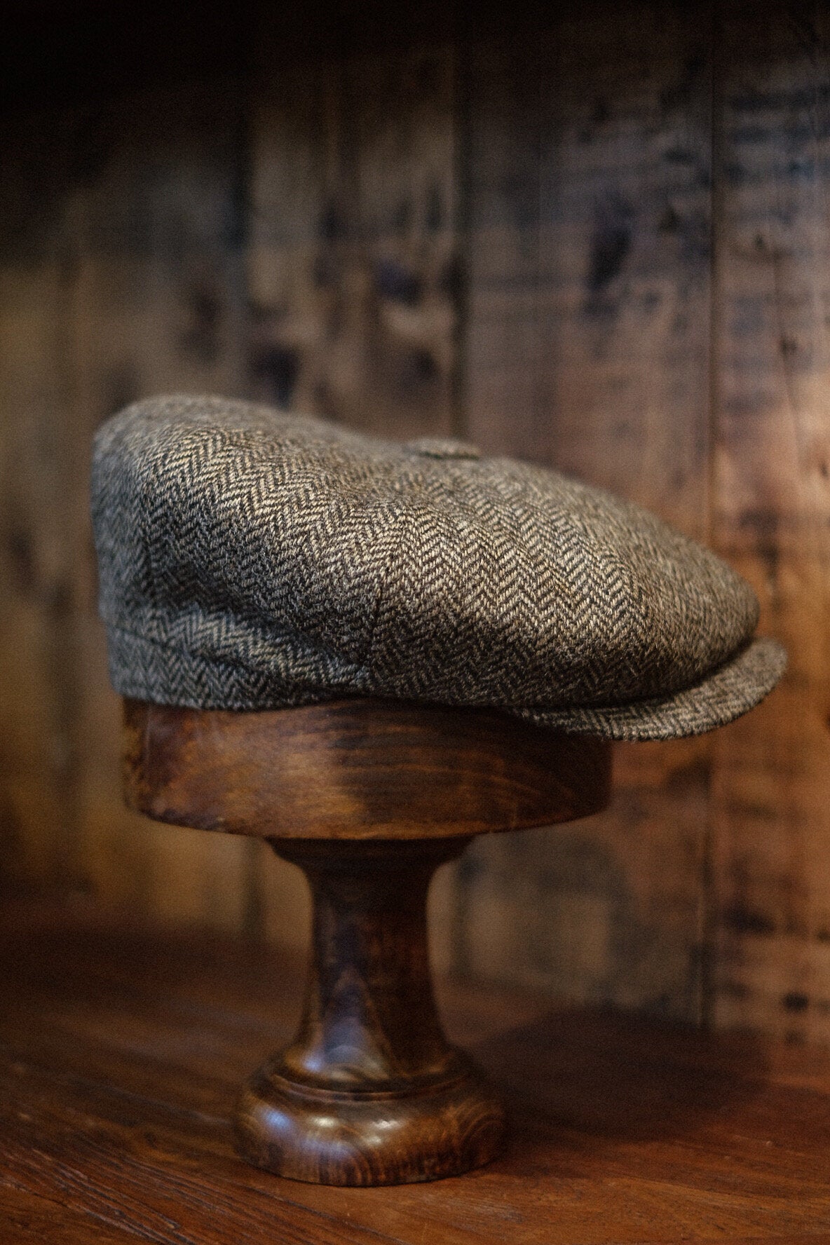 Gower Baker Boy - (Mid-Width) Light Brown Herringbone